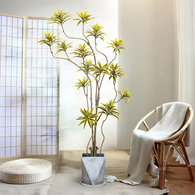 Artificial special-shaped dracaena Reflexa tree green home deco hotel office potted tree