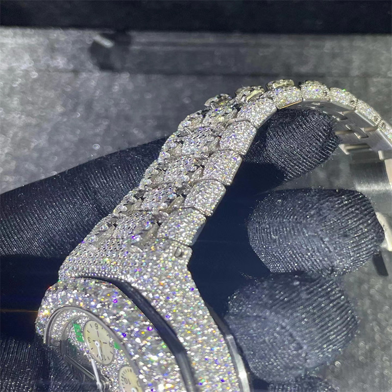 Colourless Diamond Mens Watches Hip Hop VVS Moissanite Luxury Diamond Watches