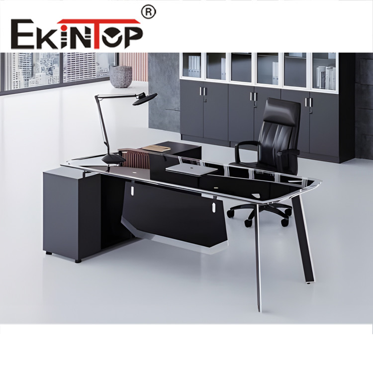 black glass desk