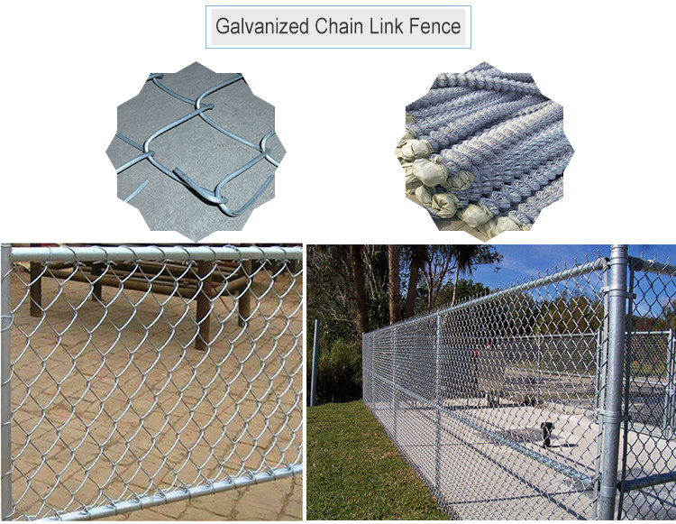 Boundary Privacy Galvanized Chain Link Fence Diamond Hole Cyclone Mesh