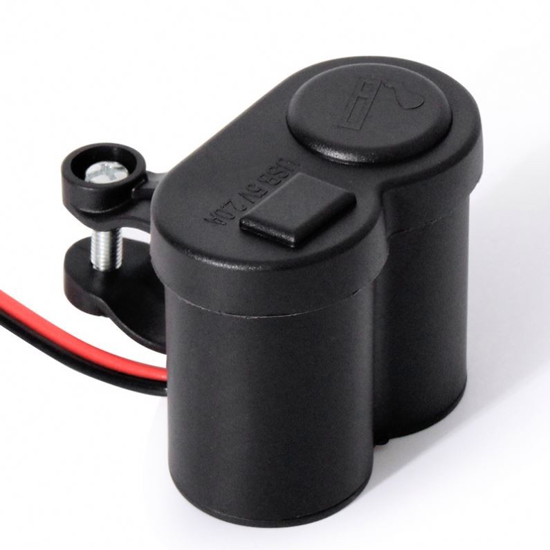 Cell Phone 5V 2A Motorcycle USB Charger Cigarette Lighter 130cm Wire
