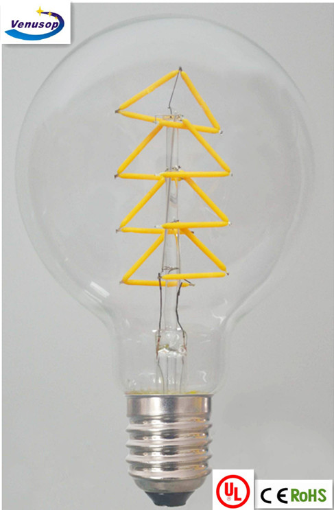vintage G95 led big golf light with E27 4W 6W 8W 10W 230v 2200K 2700k CE CLEAR AMBER GLASS