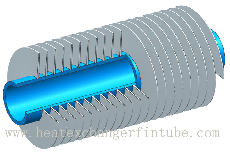 A789 UNS2205 duplex stainless steel with cooper Fin Tube , OD1'' , 8FPI Grooved G Type