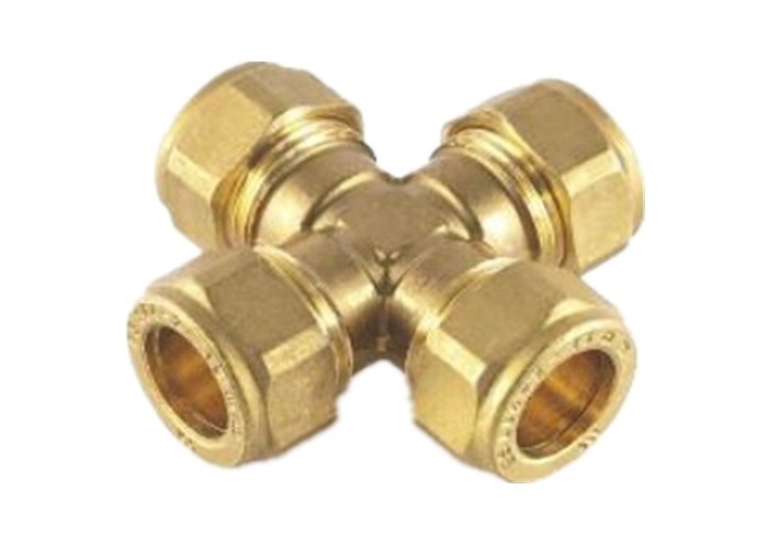 Air Fuel 1/8 NPT Straight Tap Connector 4 Way Cross Brass Female Pipe Fitting