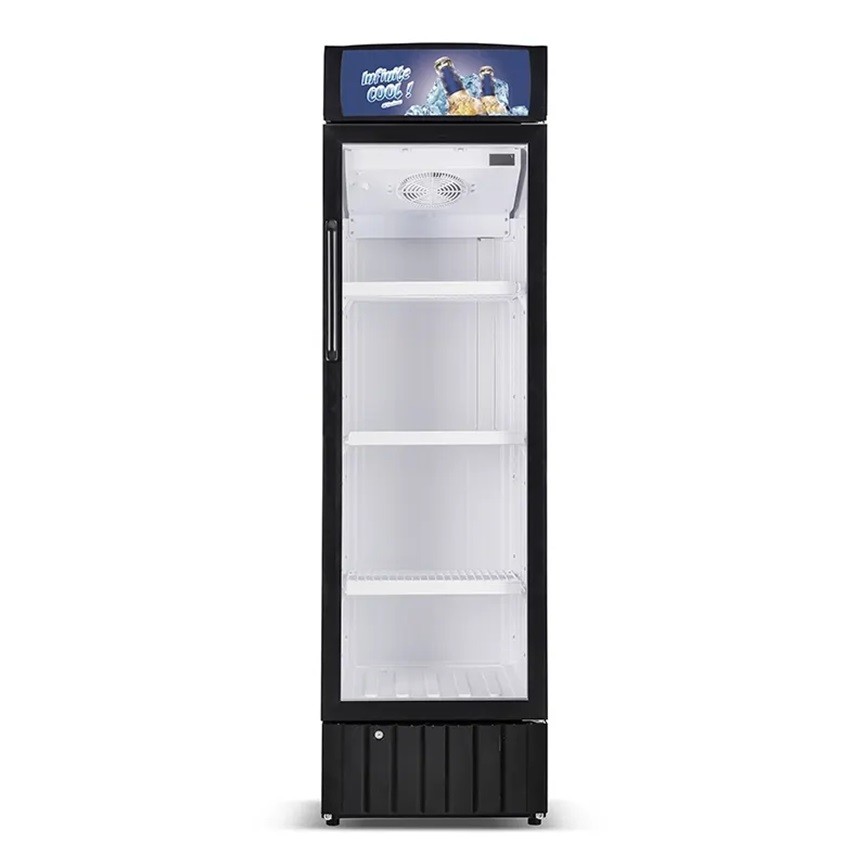 Commercial Fan Cooling Glass Door Beverage Display Upright Cooler Drinks Fridge