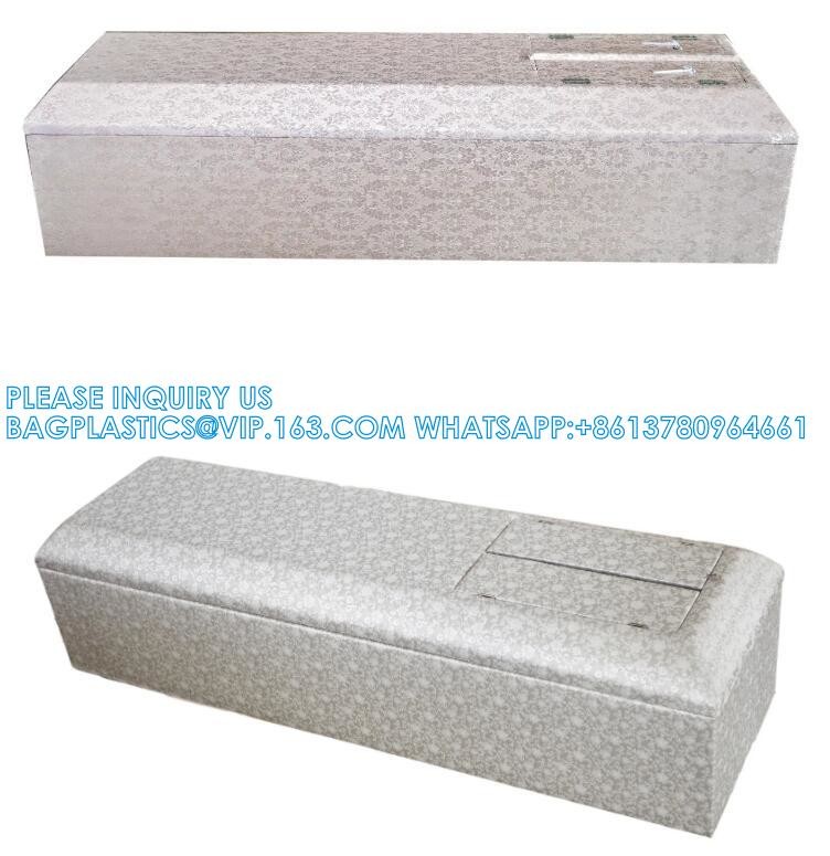 Dome Shape Cloth Decoration Wood Coffin Funeral Supplies Wood Burial Coffin Burial Collapsible Coffin Casket
