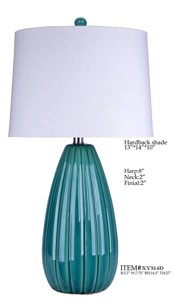 Porcelain Base Simple Modern Table Lamp TC White D14*27"