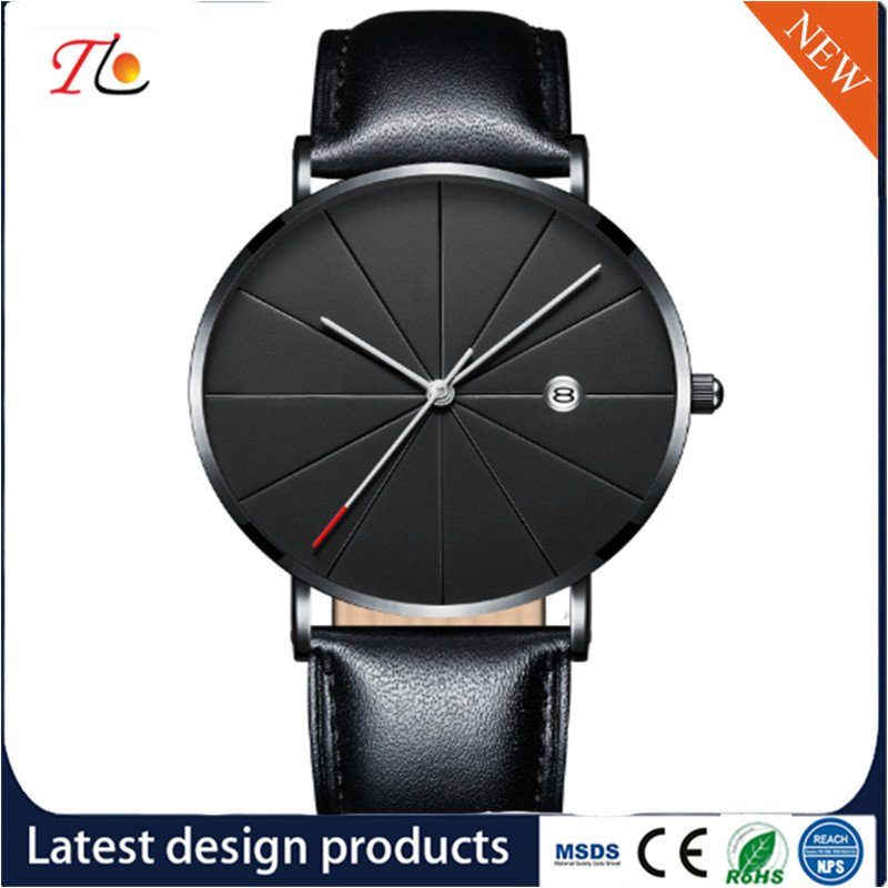 PU Leather Fashion Men Wrist Watch Quartz Watch PU Strap Circular Dial Fashion Watch