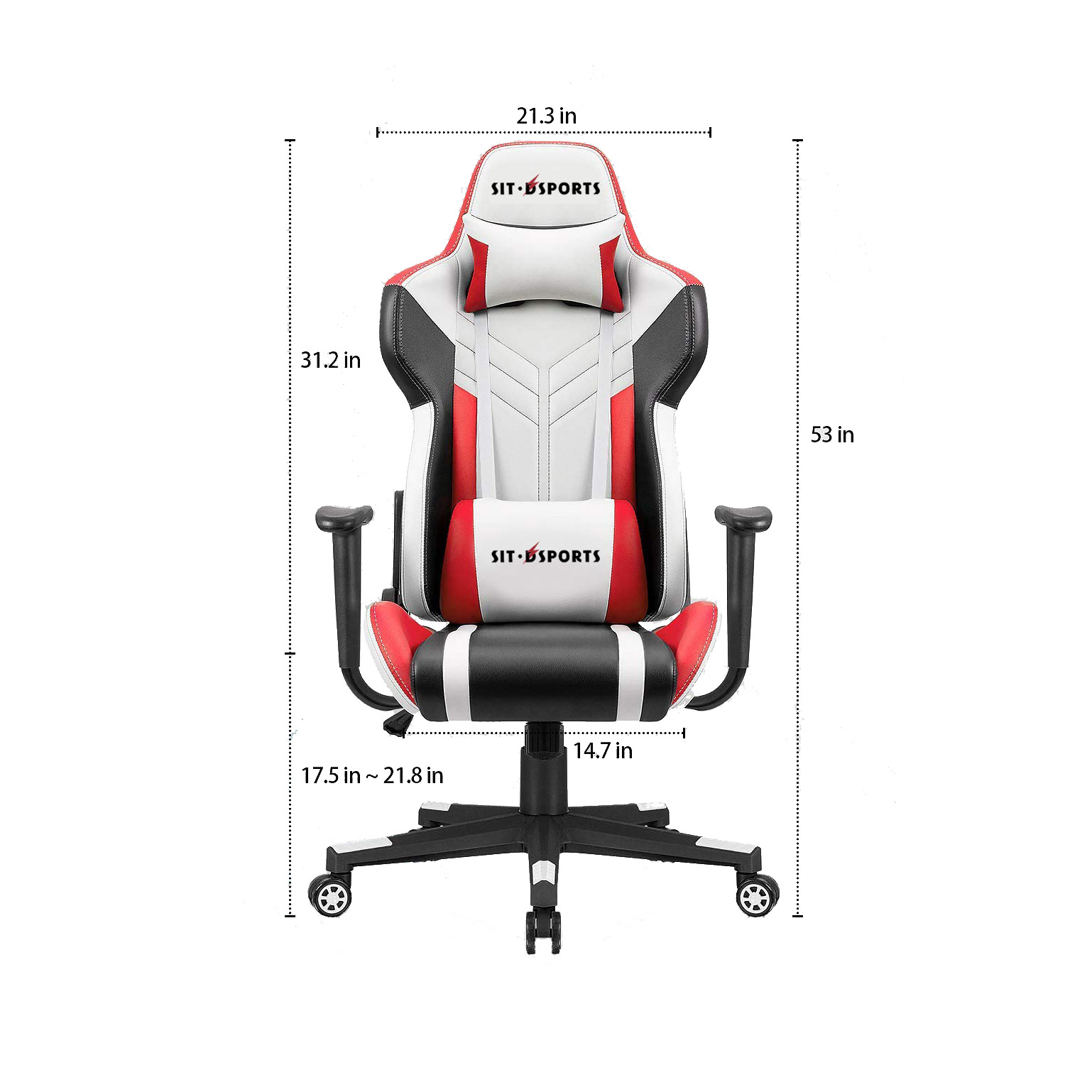 Comfortable White PU Leather Racing Gaming Chair for Professional E-sports Performance