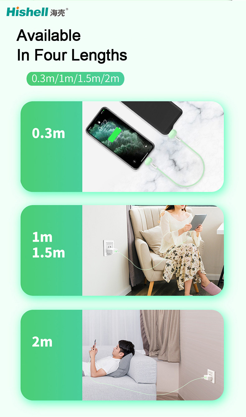 Anti Abrasion Mobile Phone Charging Cable Fast Charging Elastic Multicolor