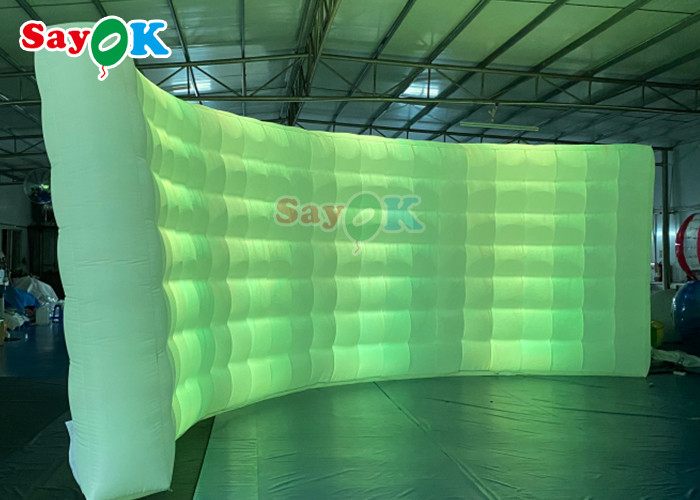 Curve Wall Multi Color Inflatable Backdrop Wall With LED Strips Photo Booth Wall