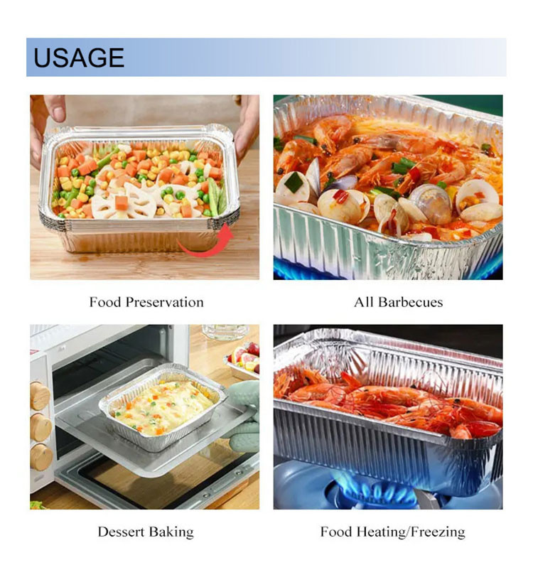 Half - Size Disposable Aluminum Foil Pans Baking Food Aluminum Foil Tray With Plastic Lid