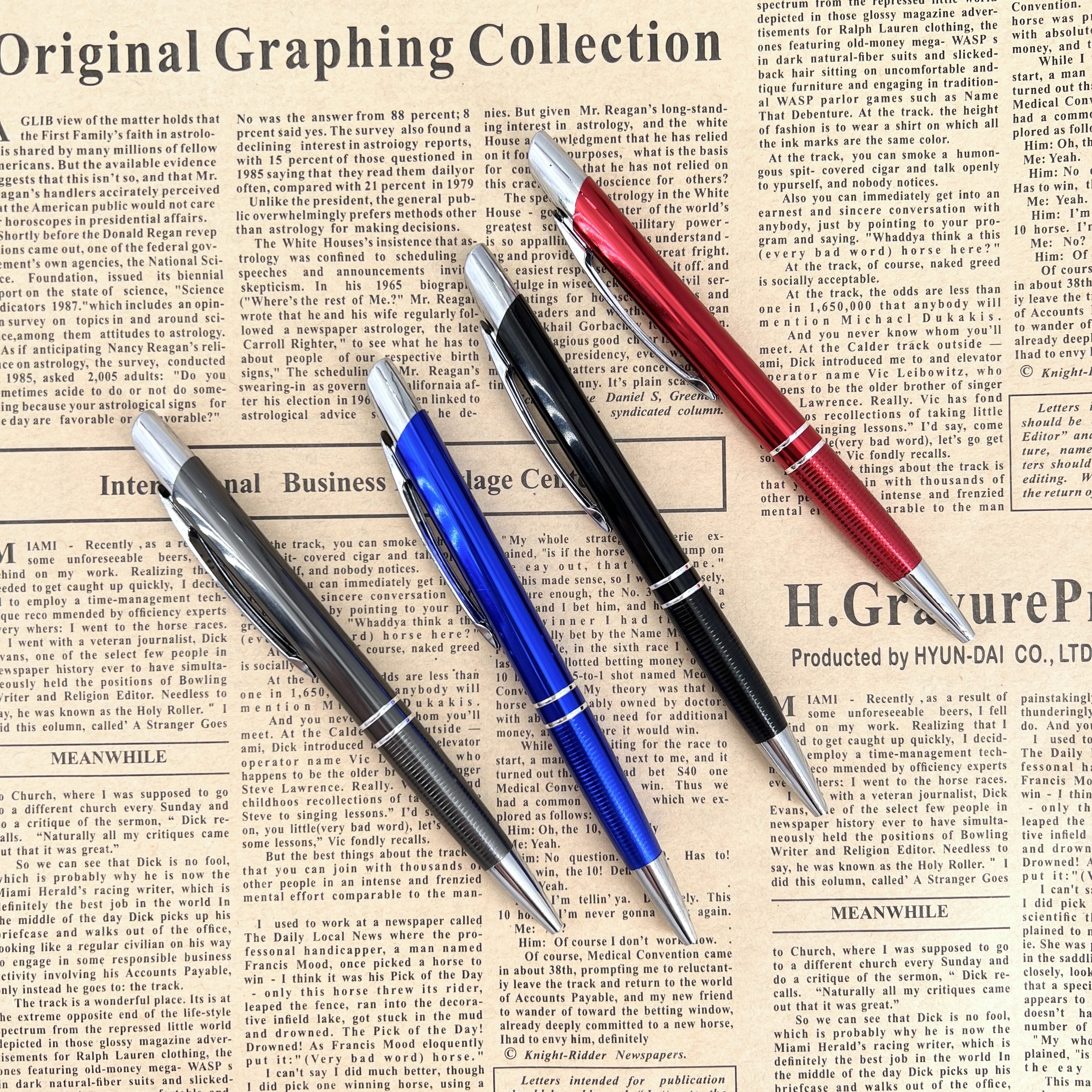 Aluminum Press Ballpoint Pen 1.0 mm Metal Barrel Gift Pen Stationery Supply