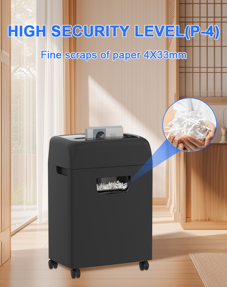 Heavy Duty Paper Shredder 45 Minutes 18 Sheets Cross Cut Office Credit Card Shredders For Office 20-Litre Pullout Bin With 4 Casters
