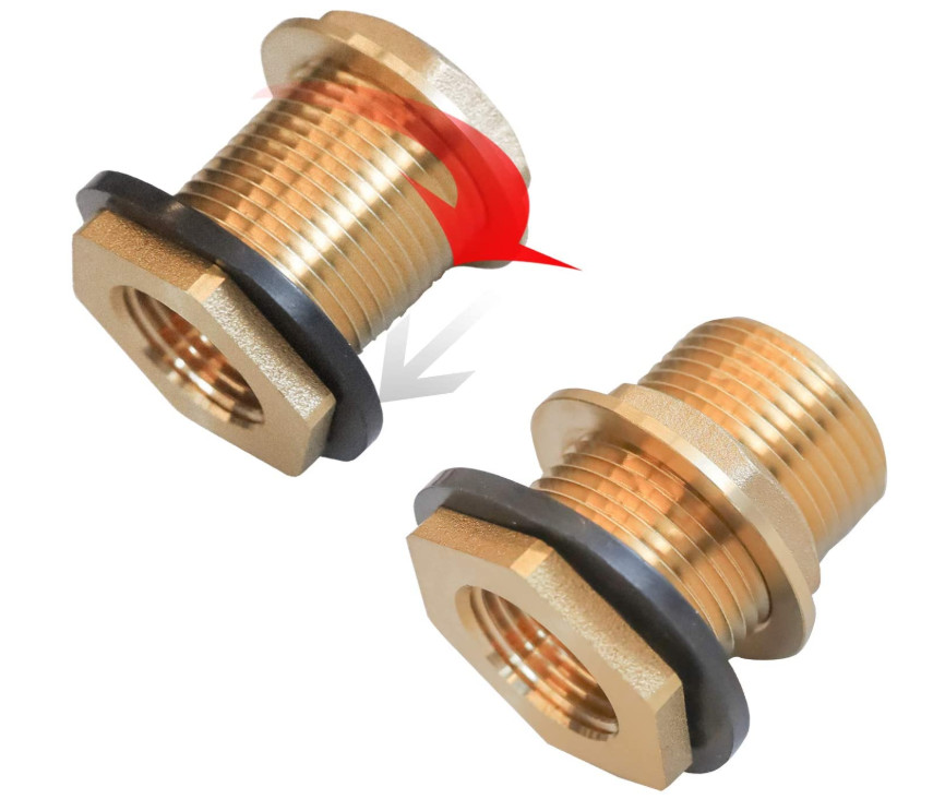1/2" Female 3/4" Male GHT Brass Compression Fitting With Rubber Ring