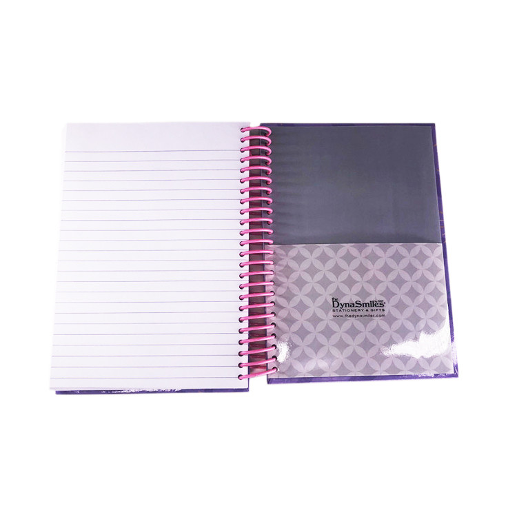 Personalized Spiral Notebook Printing Service Plastic Coil With Pocket
