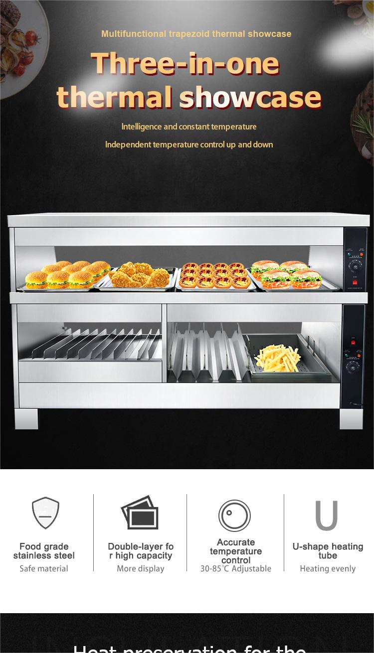 Restaurant Design Multi-functional Food Warmer Display Counter with 30-85C Temperature