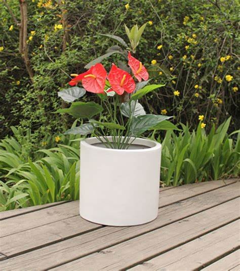 Customized Fiberglass Flower Plant Pots Round For Indoor Plants