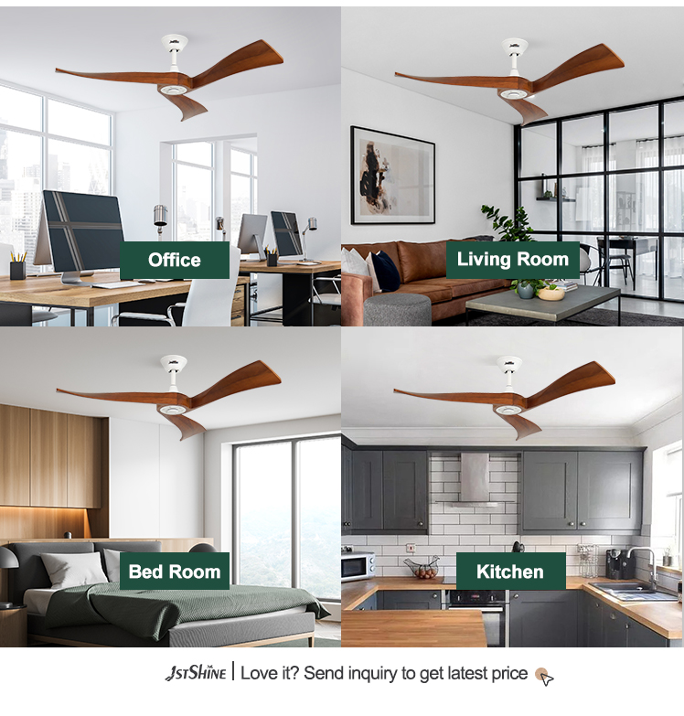 1stshine Ceiling Fan Electric 3 Wood Blades 5 Speeds Natural Wind Modern Simple Style