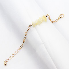 Moissanite Alloy Beaded Bracelets Anklets Natural Stone Gold Women Bracelets