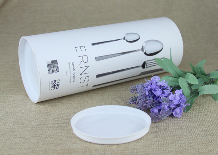 Custom Kraft Paper Tubes Packing With Movable PP Lids For Tableware