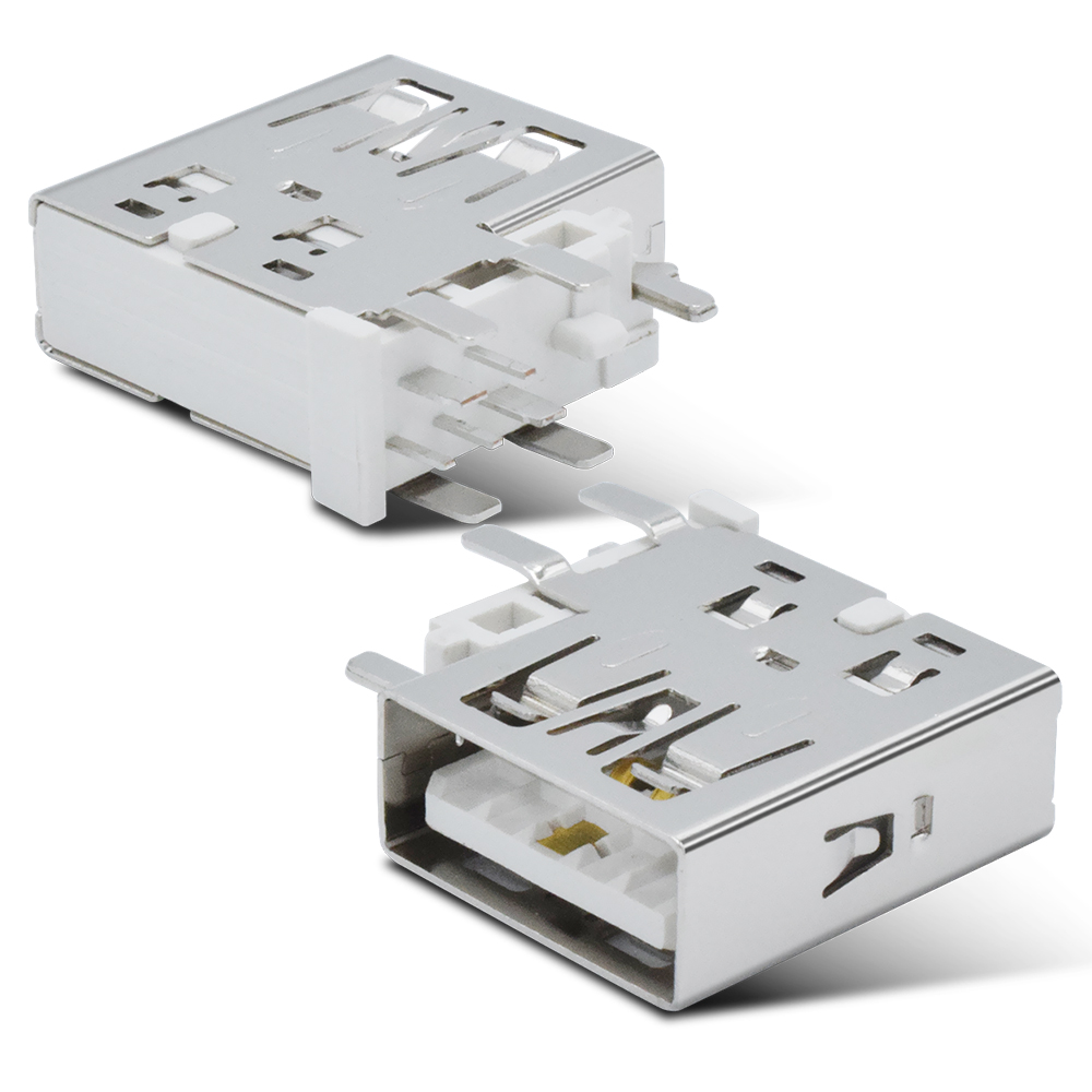 SMT 90 Angle Mini USB Connector , Usb 2.0 Female Connector Solder Type