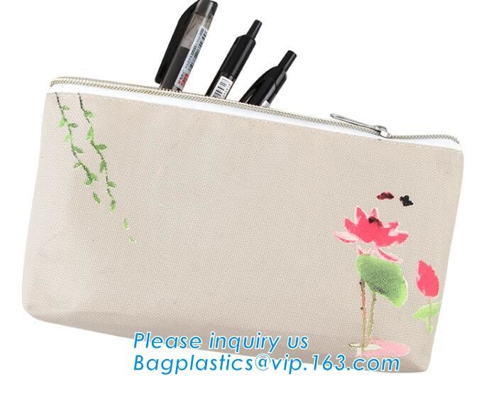 Professional Cosmetic Bag Canvas Zipper Pouch Wholesale, Private Label Makeup Bag, Canvas Bag with Zipper bagplastics