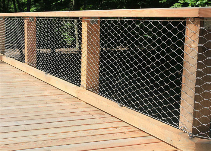 3mm Architectural Metal Mesh Panels / 60mm X 105mm 316 Flexible Stainless Steel Cable Mesh