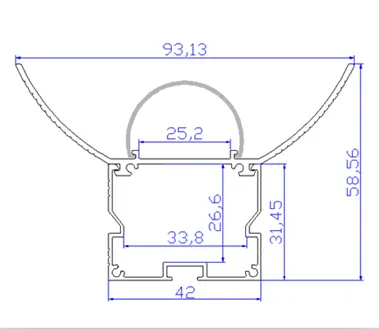 6063 T5 Aluminum Alloy Recessed LED Profile with Customized Length for Optimal Heat Dissipation