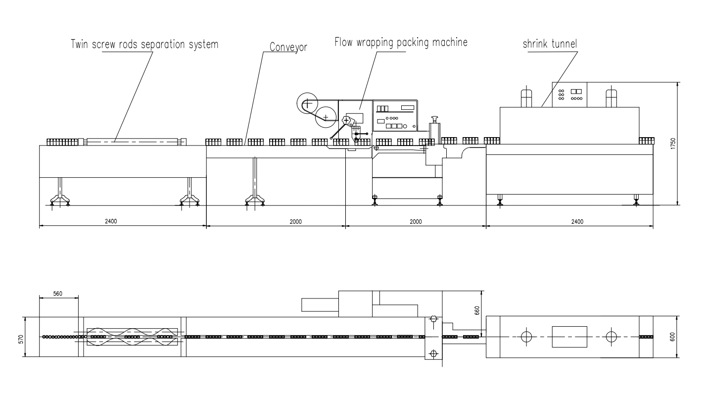 Double Screw Rod Automated Packaging Line Collective Bottles Cans Auto Feeder