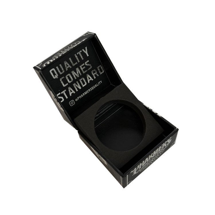 Black Book Shape Cigarette Paper Box Magnetic Paper Cigarette Case With EVA Foam