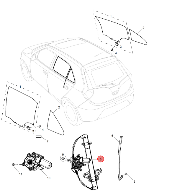 MG3 MG3X Car Window Lifter Regulator Assembly for MG OEM NO 10053166 Car Fitment