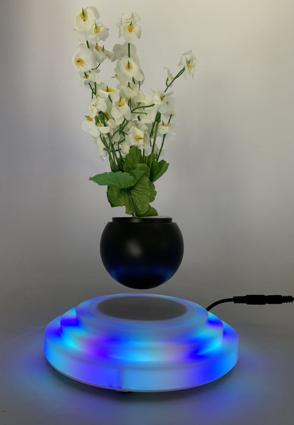 colorful led light magnetic levitation floating vase plant tree pot bonsai