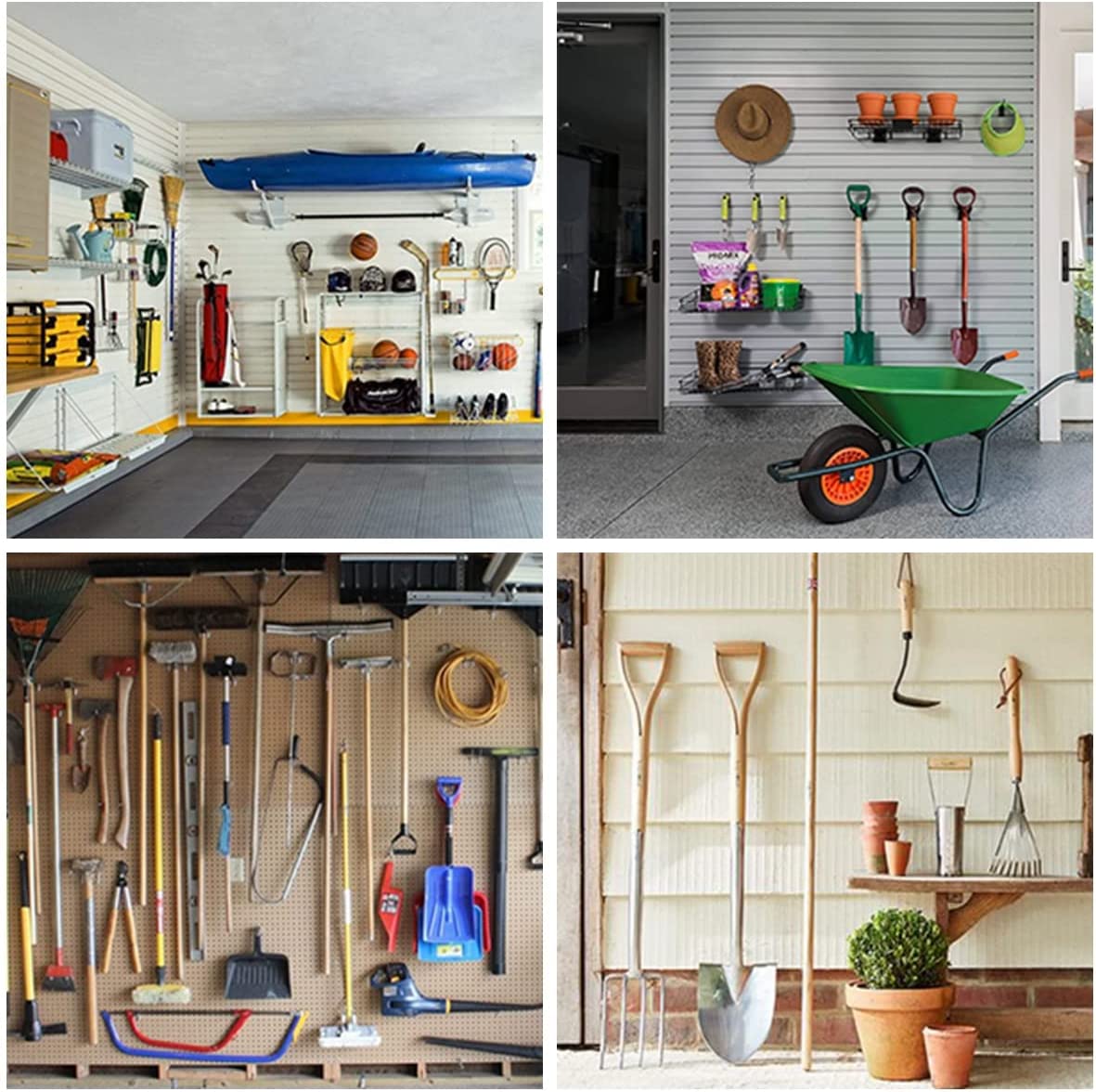 Garage wall mounted tool rack and storage organizers shelving with included hardware