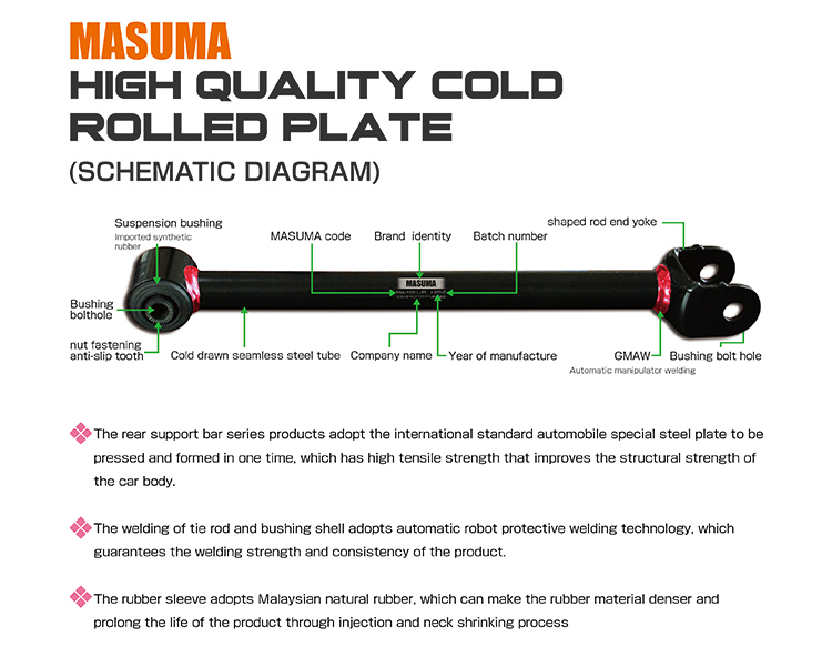 GJ6A-34-J00D OE NO. MASUMA NO. MA-175R Rear Control Arm for MAZDA ATENZA SPORT WAGON GG3P