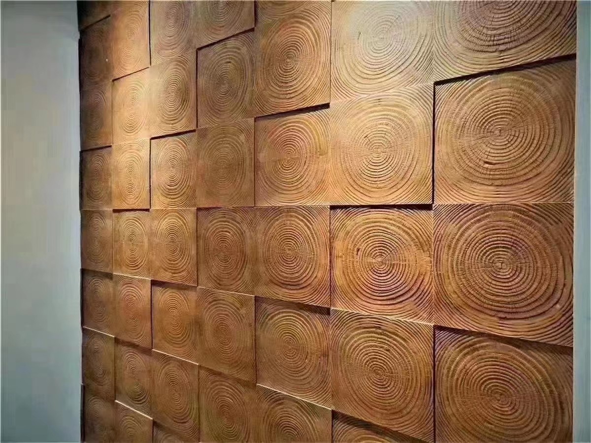 Tree Ring Wood Brown Cultured Stone Brick 1160x300x30mm Waterproof Good Sealing