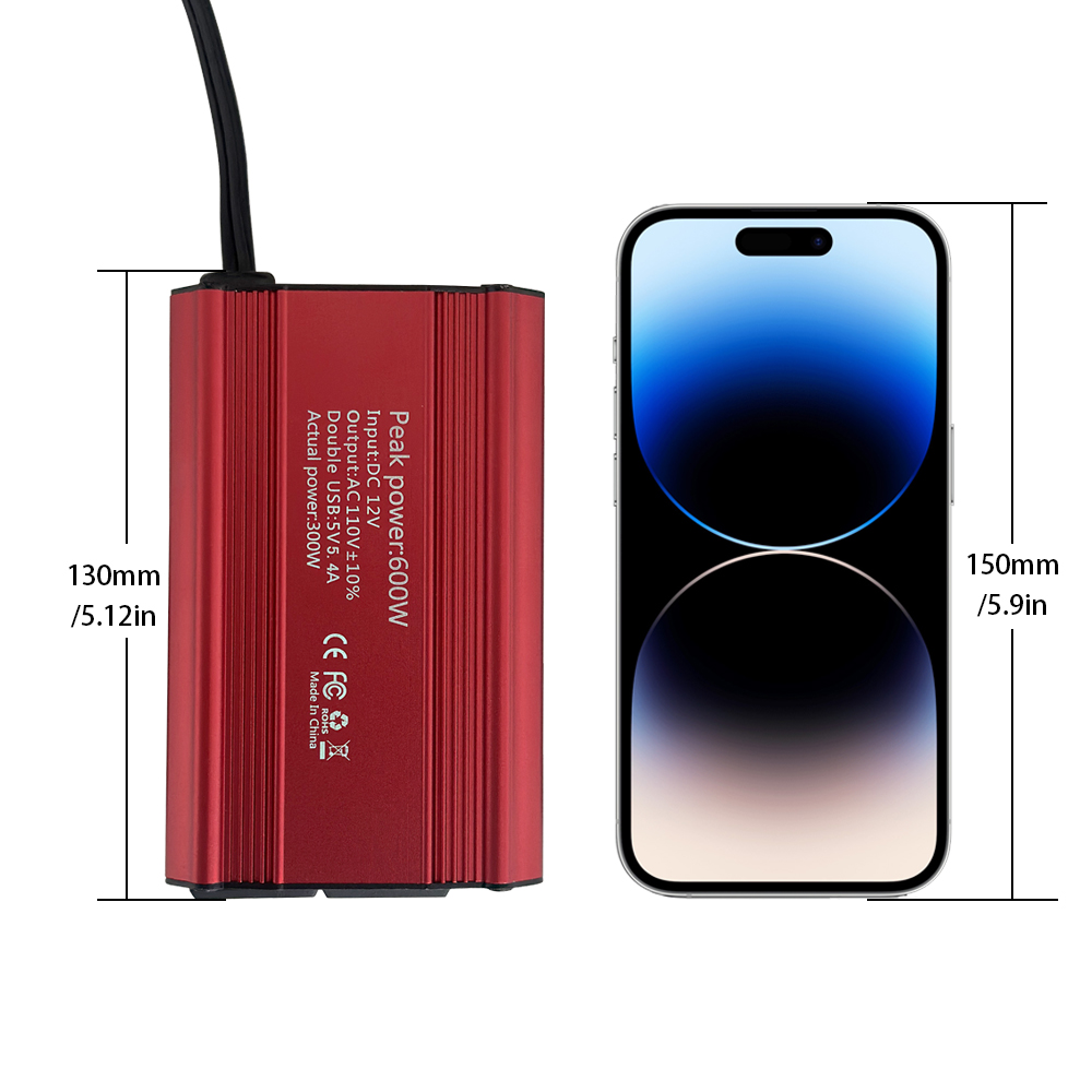 Off Grid 12V/220V 300W Modified Sine Wave Car Inverter with Charger Customized Support Power