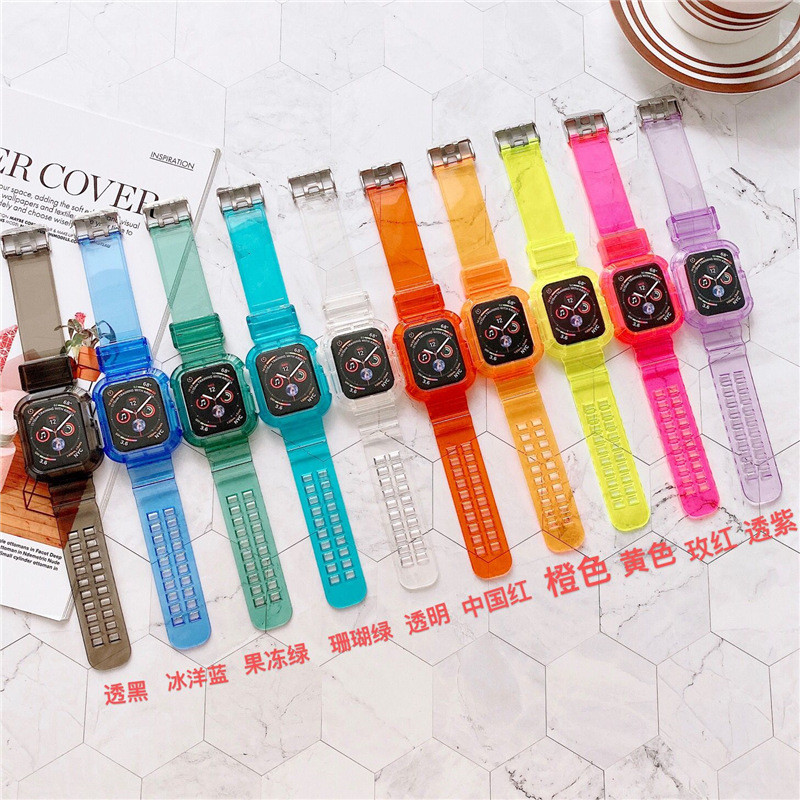 Transparent Integrated TPU Silicone Watchband Width 23mm Protective Shell