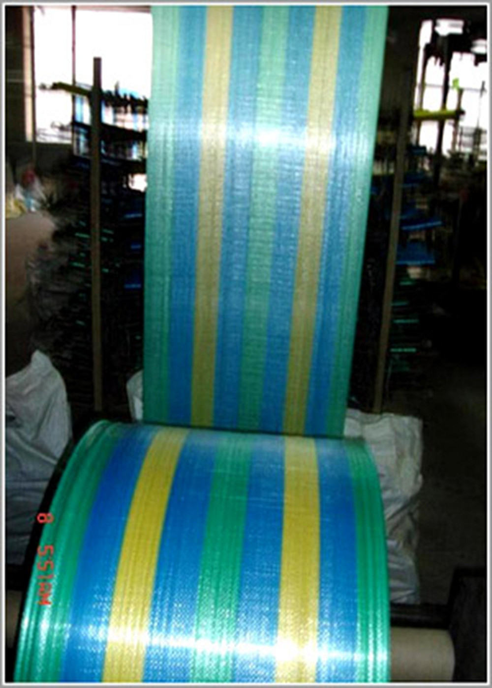 Green Color PP Tubular Woven Fabric , PP Woven Sack Fabric Waterproof