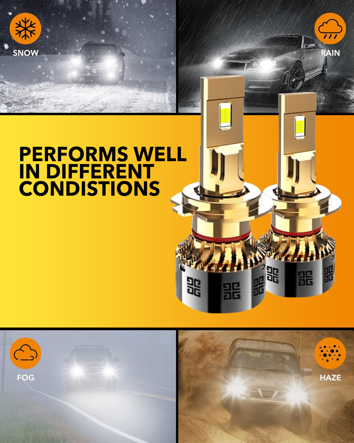 30W Metal LED Headlight Bulbs Accessories H1 H7 H11 H4 For Car Use