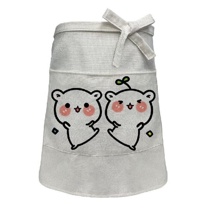 Blank Linen Sublimation Half Apron With Pocket For Sublimation Printing