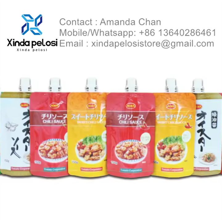 Free Sample Custom Juice Pouch Jelly Food Packaging Liquid Bag Stand Up Pouch With Spout For Sale