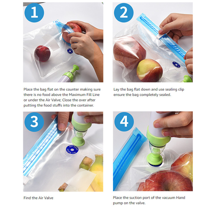 BPA Free Reusable Sous Vide Bags Kit Food Vacuum Sealed Bags