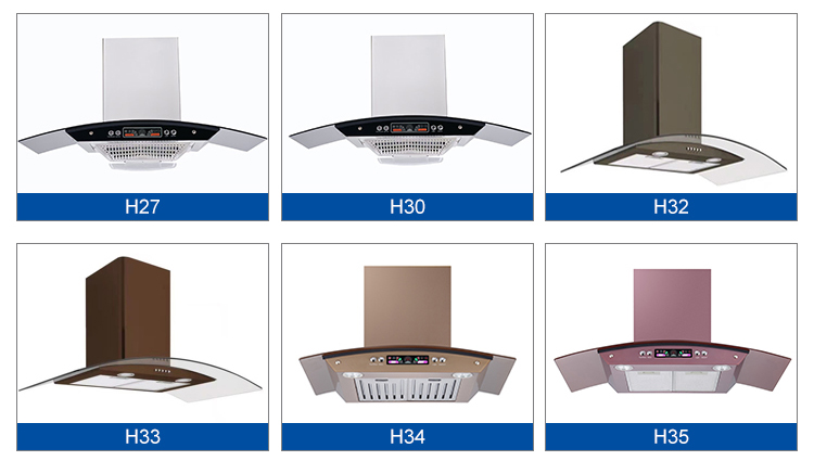 Smart Stainless Steel Glass Range Hood with App Control Low Noise Kitchen Chimney Hood