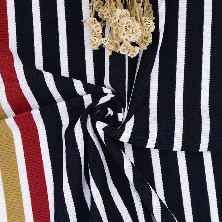 Skin-Friendly And Soft Wear-Resistant Striped Knit Fabric For Casual Wear