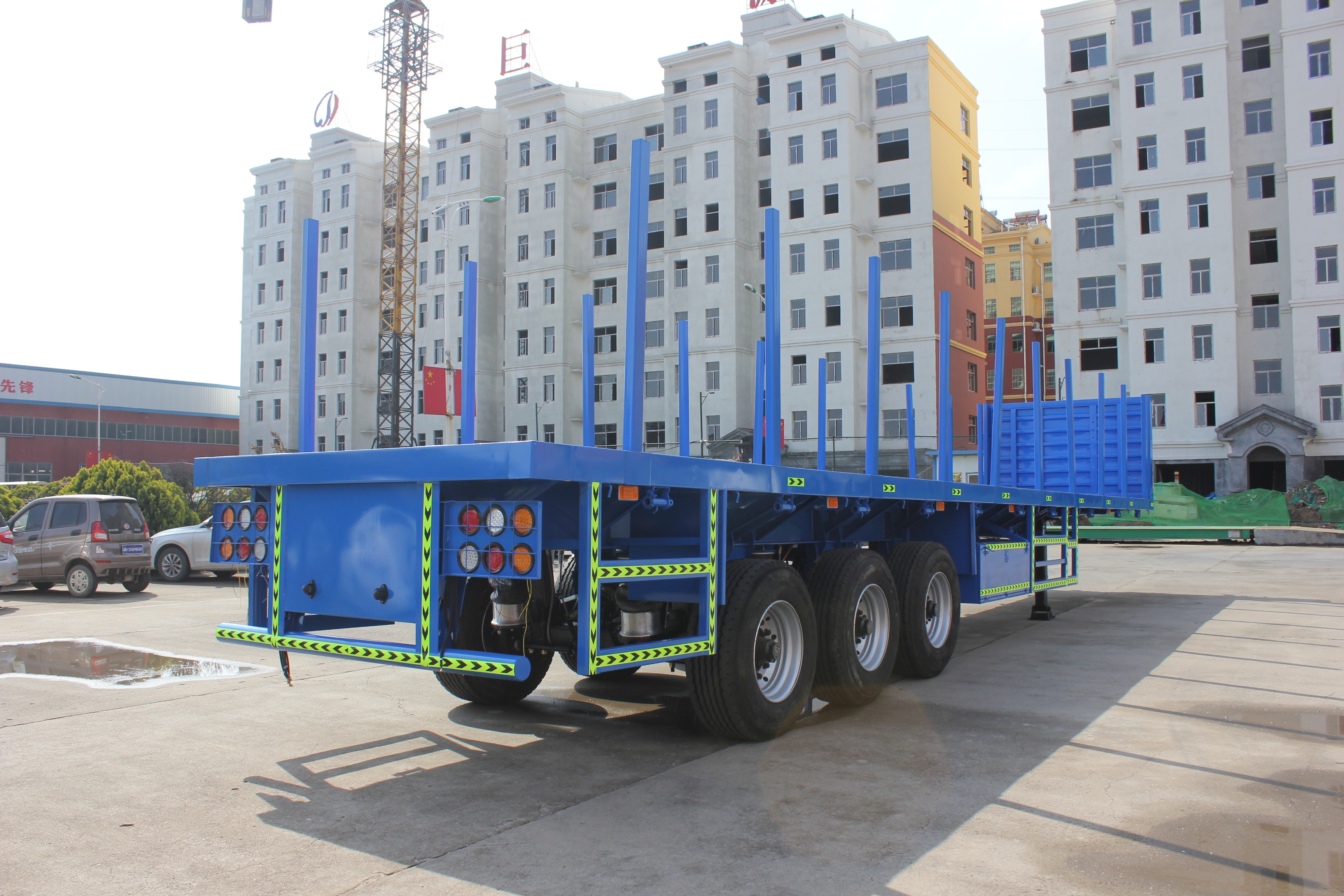 40ft Container Platform Flatbed Semi-Trailer with Front Wall in Heavy Duty Design