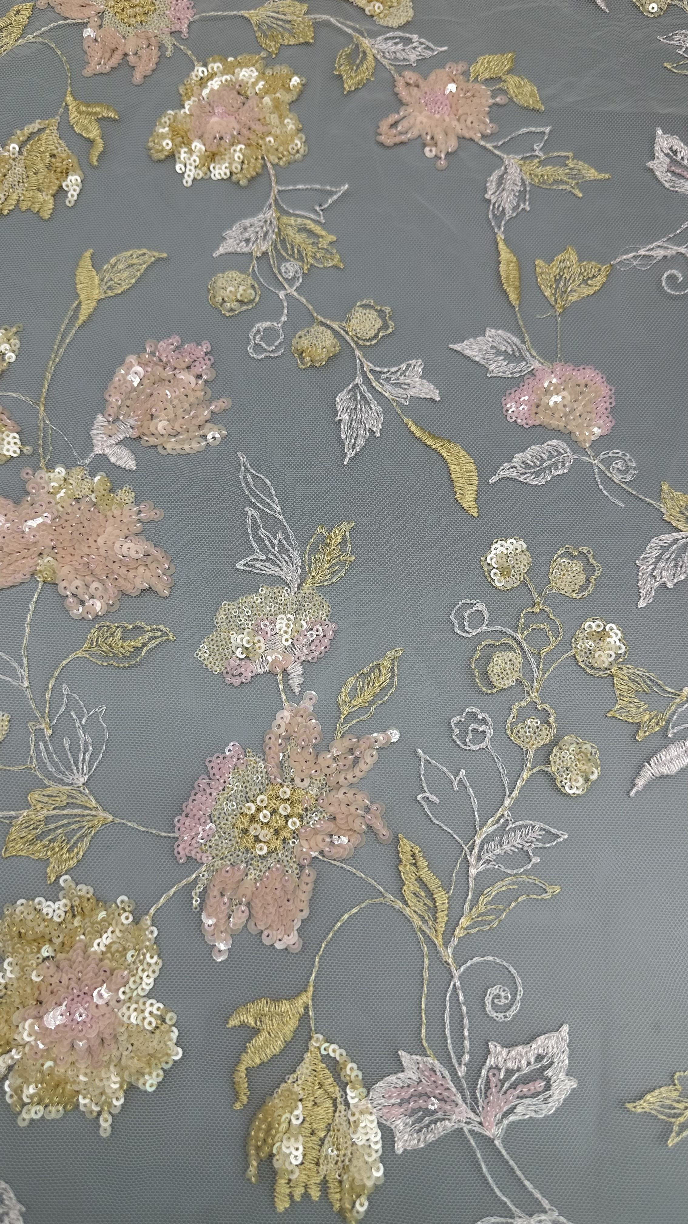 Embroiderey Lace Fabric Beaded Sequin Floral Elegant And Breathe Luxury Occasion Fabric