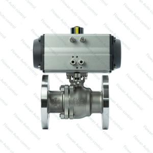 2pcs Floating Flanged Pneumatic Ball Valve , Double Acting Ball Valve 150LB