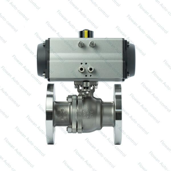 Quality 2pcs Floating Flanged Pneumatic Ball Valve , Double Acting Ball Valve 150LB for sale