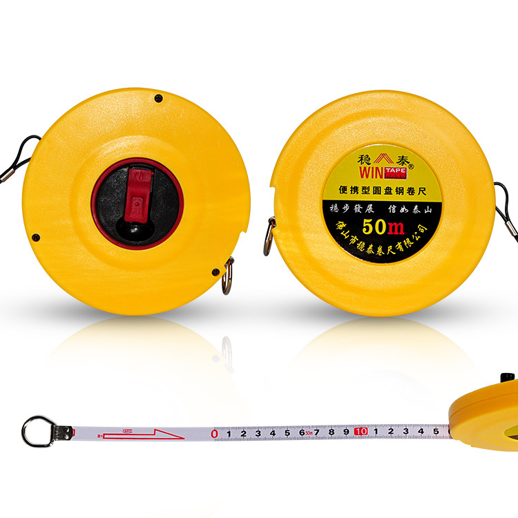 Wintape 50m 165ft Surveyor Metal Measuring Tape With Ergonomically Rewinding Handle For Construction